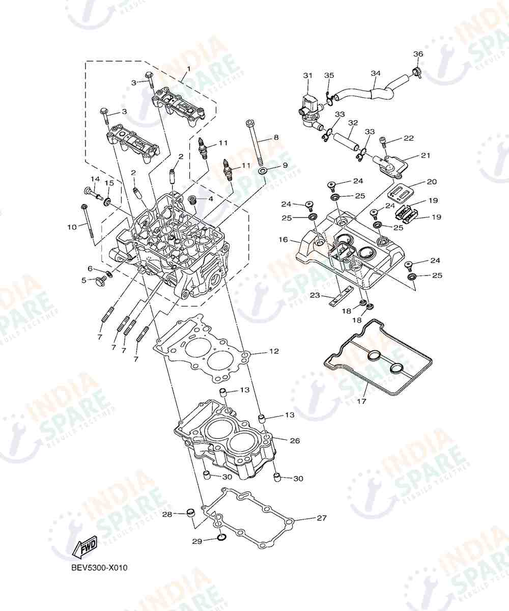YAMAHA D772 MT 03 Series CYLINDER HEAD
